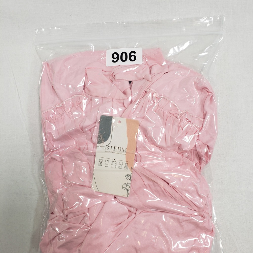 BTFBM Womens Halter Neck Ruffle Mini Dress Size M Pink - Picture 10 of 10